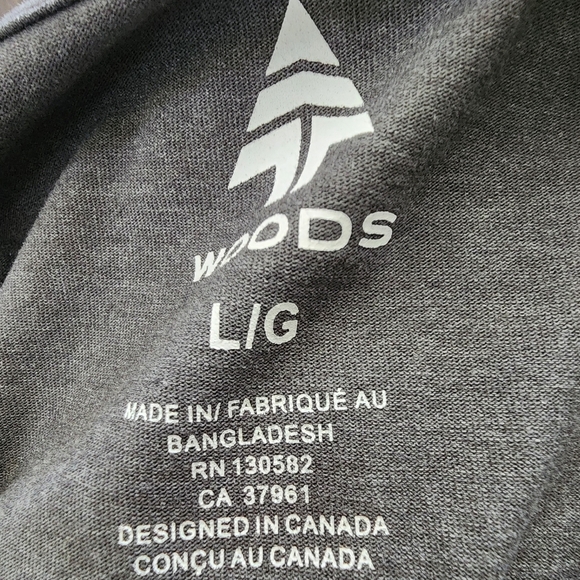 Woods Baseball style long sleeve mens tshirt EUC size L - Picture 3 of 9